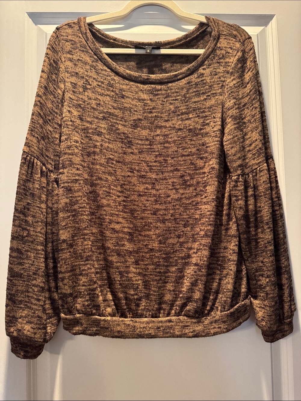 Mary & Mabel Marled Brown Scoop Neck Pullover